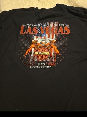 041226 Harley-Davidson Shirt Mens XL 2015 Las Vegas Summer Dealer Meeting Biker#